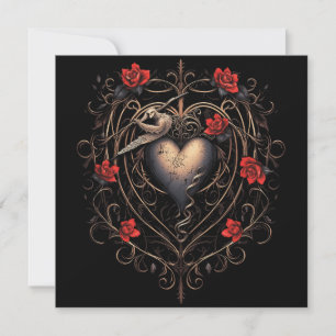 Cartes Pour Fêtes Annuelles Coeur gothique foncé Valentines Jour