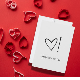 Cartes Pour Fêtes Annuelles Cœur Minimaliste Spécial Saint-Valentin