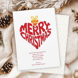 Cartes Pour Fêtes Annuelles Cœur Moderne Rétro Joyeux Noël Amour