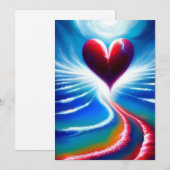 Cartes Pour Fêtes Annuelles Coeur rouge (Devant / Derrière)