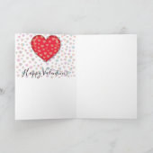 Cartes Pour Fêtes Annuelles cœur rouge avec motif à pois (Intérieur)