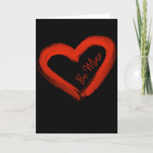 Cartes Pour Fêtes Annuelles Coeur rouge de la Saint-Valentin sur fond noir