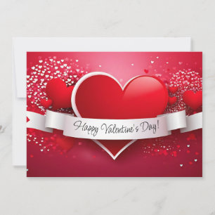 Cartes Pour Fêtes Annuelles Cœur rouge romantique "Joyeuse Saint-Valentin"