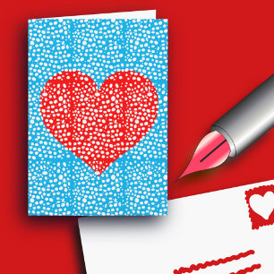 Cartes Pour Fêtes Annuelles Cœur rouge vu à travers une fenêtre enneigée Saint