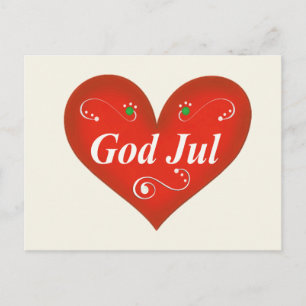 Cartes Pour Fêtes Annuelles Coeur scandinave de Noël de juillet de Dieu