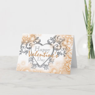 Cartes Pour Fêtes Annuelles Coeur valentin floral victorien