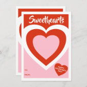 Cartes Pour Fêtes Annuelles Coeur Valentines Coeur Zone de conception pour tra (Devant / Derrière)