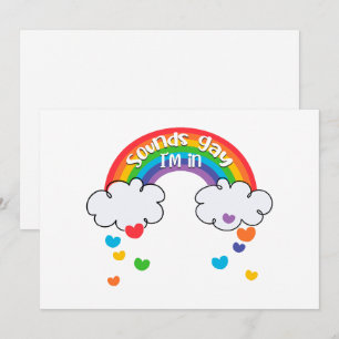 Cartes Pour Fêtes Annuelles Coeurs Arc-en-ciel colorés Sons Gay Je suis dans