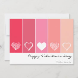 Cartes Pour Fêtes Annuelles Coeurs blancs modernes rouge et rose ombre Valenti