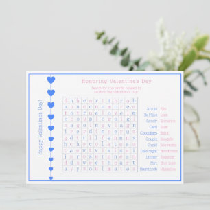Cartes Pour Fêtes Annuelles Coeurs bleus personnalisés Puzzle Saint Valentin