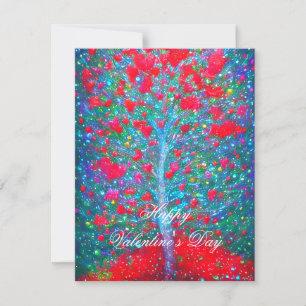 Cartes Pour Fêtes Annuelles Coeurs brillants sur la valentine des arbres