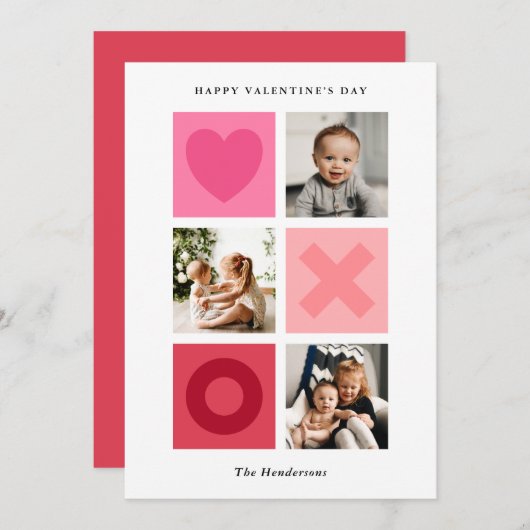 Cartes Pour Fêtes Annuelles Coeurs, câlins et baisers Photo Saint Valentin (Devant / Derrière)
