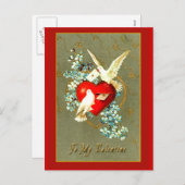 Cartes Pour Fêtes Annuelles Coeurs, colombes et salutations de Saint Valentin (Devant / Derrière)