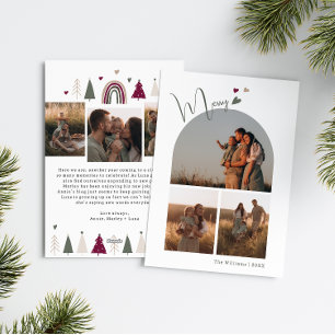 Cartes Pour Fêtes Annuelles Coeurs colorés Arch Joyeux Six Photo Noël