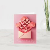 Cartes Pour Fêtes Annuelles Cœurs Coupés par le Papier Vœu de la Saint-Valenti (Devant)