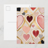 Cartes Pour Fêtes Annuelles Coeurs d'amour (Devant / Derrière)