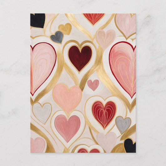 Cartes Pour Fêtes Annuelles Coeurs d'amour (Devant)