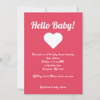 Cartes Pour Fêtes Annuelles Coeurs d'amour Bonjour bébé!