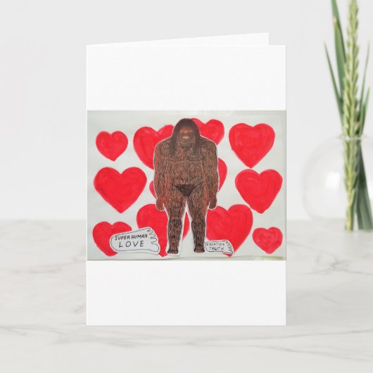 Cartes Pour Fêtes Annuelles Coeurs d'amour de Sasquatch (Devant)