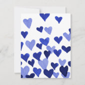 Cartes Pour Fêtes Annuelles Coeurs d'aquarelle de la Saint-Valentin - bleu (Devant)