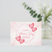 Cartes Pour Fêtes Annuelles Coeurs d'aquarelle de Whimsical (Debout devant)