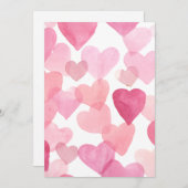 Cartes Pour Fêtes Annuelles Coeurs d'aquarelle Imprimer, Saint Valentin Imprim (Devant / Derrière)