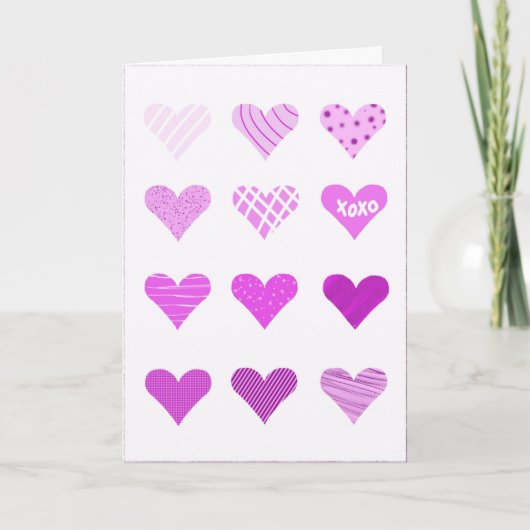 Cartes Pour Fêtes Annuelles Coeurs de Doodle (Devant)