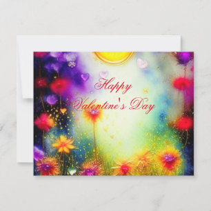 Cartes Pour Fêtes Annuelles Cœurs de gemme et fleurs valentine