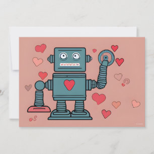 Cartes Pour Fêtes Annuelles Cœurs de la Saint-Valentin de robot Note d'amour