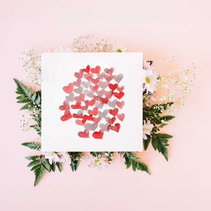 Cartes Pour Fêtes Annuelles cœurs de la Saint-Valentin - rouge et gris