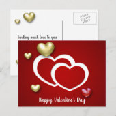 Cartes Pour Fêtes Annuelles Coeurs de la Saint Valentin Rouge moderne (Devant / Derrière)