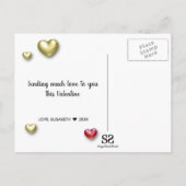 Cartes Pour Fêtes Annuelles Coeurs de la Saint Valentin Rouge moderne (Dos)