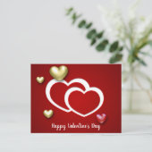 Cartes Pour Fêtes Annuelles Coeurs de la Saint Valentin Rouge moderne (Debout devant)