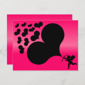 Cartes Pour Fêtes Annuelles Coeurs de tir mignon (Devant / Derrière)