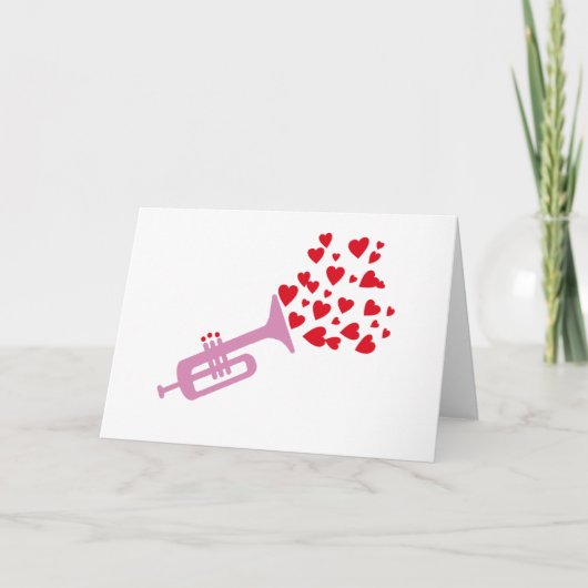 Cartes Pour Fêtes Annuelles Coeurs de trompette (Devant)