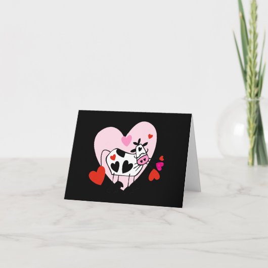 Cartes Pour Fêtes Annuelles Coeurs de vache (Devant)