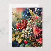 Cartes Pour Fêtes Annuelles Coeurs de valentine botanique (Devant / Derrière)