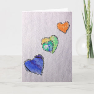 Cartes Pour Fêtes Annuelles Coeurs et art de bulle et papier fait main et