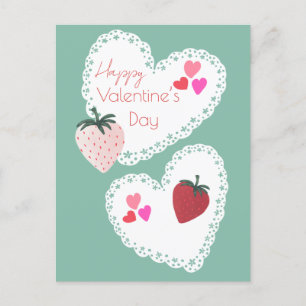 Cartes Pour Fêtes Annuelles Coeurs et fraises Joyeuse Saint Valentin