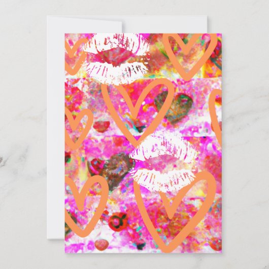 Cartes Pour Fêtes Annuelles Coeurs et lèvres (Devant)