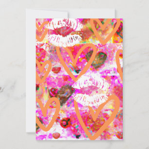 Cartes Pour Fêtes Annuelles Coeurs et lèvres