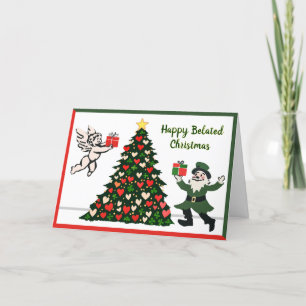 Cartes Pour Fêtes Annuelles Coeurs et Shamrocks de Noël