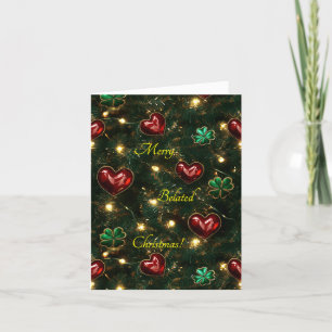 Cartes Pour Fêtes Annuelles Coeurs et Shamrocks de Noël