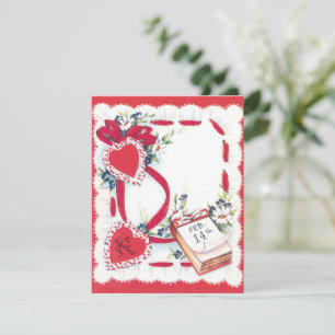 Cartes Pour Fêtes Annuelles Cœurs, fleurs et rubans vintage de la Saint-Valent