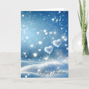 Cartes Pour Fêtes Annuelles Coeurs flottants de neige de Noël