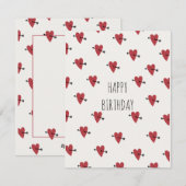 Cartes Pour Fêtes Annuelles Coeurs Joyeux anniversaire (Devant / Derrière)