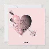 Cartes Pour Fêtes Annuelles Coeurs "Love" & "Heureuse Sainte-Valentin" Pink3D (Dos)