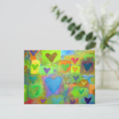 Cartes Pour Fêtes Annuelles Coeurs peints brillants - Valentine (Debout devant)