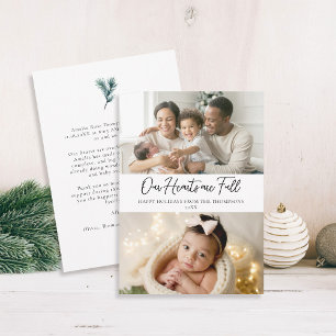 Cartes Pour Fêtes Annuelles Cœurs pleins de Noël Élégante Famille Bébé 2 Photo