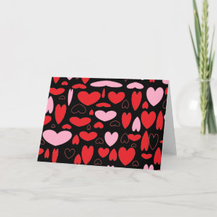 Cartes Pour Fêtes Annuelles Coeurs roses et rouges